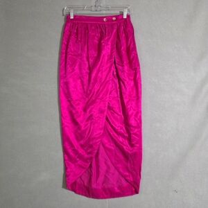 NWT Maeve Anthropologie Womens Pink/Rose Tulip Satin Midi Skirt Size 2